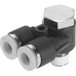 QSYLV-1/8-1/4-U push-in T-fitting