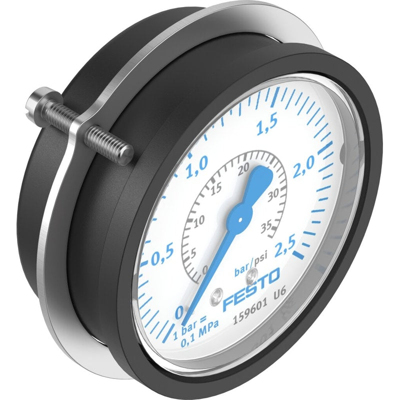 Flanged pressure gauge FMA-63-2,5-1/4-EN