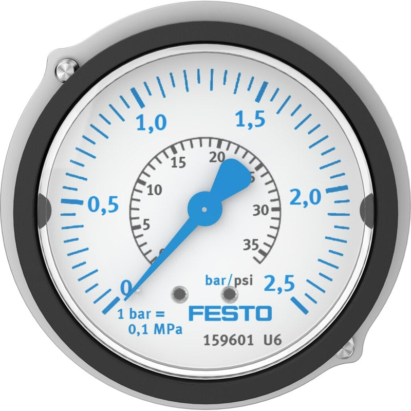 Flanged pressure gauge FMA-63-2,5-1/4-EN