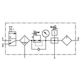 Air preparation combination unit MSB6N-1/2:C3J4F3M1-WP